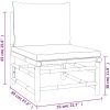 Loungegrupp för trädgården 3 delar taupe dynor bambu vidaXL – miniatyr 9