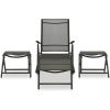 Loungegrupp för trädgården 3 delar textilen & aluminium svart vidaXL – miniatyr 2