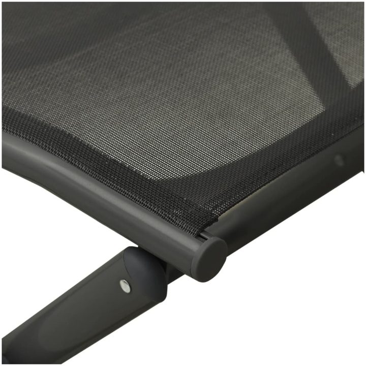 Loungegrupp för trädgården 3 delar textilen & aluminium svart vidaXL – bild 11