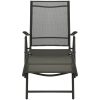 Loungegrupp för trädgården 3 delar textilen & aluminium svart vidaXL – miniatyr 4