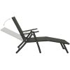 Loungegrupp för trädgården 3 delar textilen & aluminium svart vidaXL – miniatyr 5