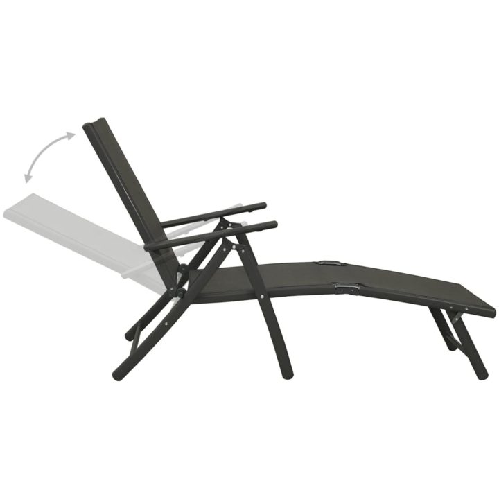 Loungegrupp för trädgården 3 delar textilen & aluminium svart vidaXL – bild 5