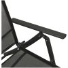 Loungegrupp för trädgården 3 delar textilen & aluminium svart vidaXL – miniatyr 7