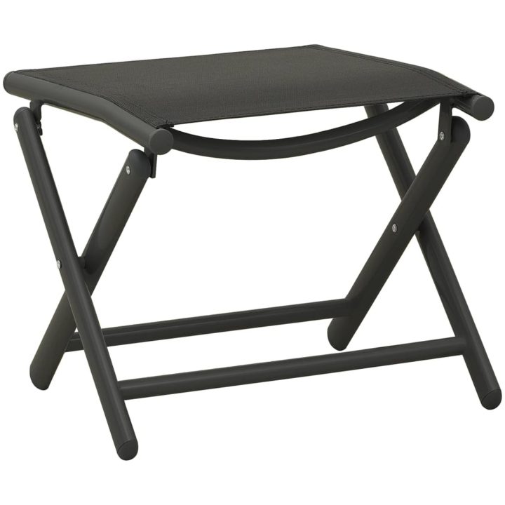 Loungegrupp för trädgården 3 delar textilen & aluminium svart vidaXL – bild 8