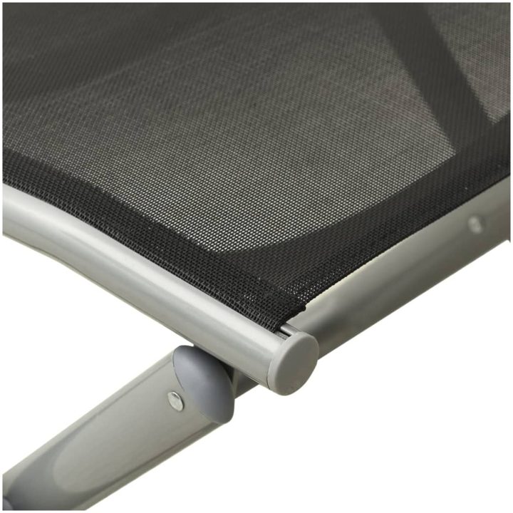 Loungegrupp för trädgården 3 delar textilen och aluminium silver vidaXL – bild 11