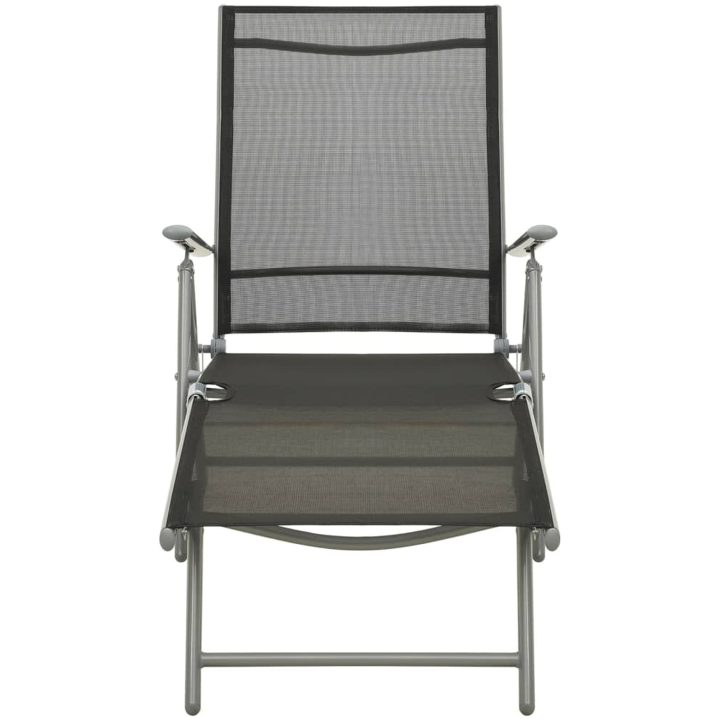 Loungegrupp för trädgården 3 delar textilen och aluminium silver vidaXL – bild 4