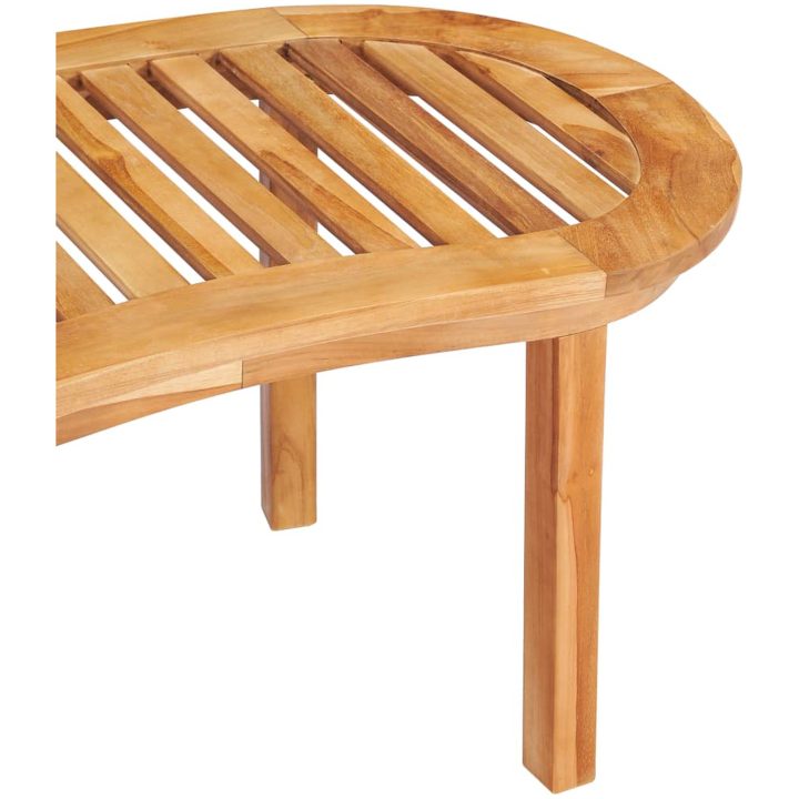 Loungegrupp för trädgården 4 delar bananformad massivt teakträ vidaXL 151 x 62 x 86 cm – bild 11