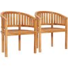Loungegrupp för trädgården 4 delar bananformad massivt teakträ vidaXL 151 x 62 x 86 cm – miniatyr 4