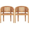 Loungegrupp för trädgården 4 delar bananformad massivt teakträ vidaXL 151 x 62 x 86 cm – miniatyr 5