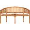 Loungegrupp för trädgården 4 delar bananformad massivt teakträ vidaXL 151 x 62 x 86 cm – miniatyr 7