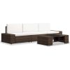 Loungegrupp för trädgården 4 delar konstrotting brun vidaXL – miniatyr 2