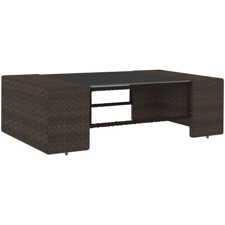 Loungegrupp för trädgården 4 delar konstrotting brun vidaXL – bild 11