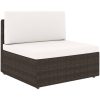 Loungegrupp för trädgården 4 delar konstrotting brun vidaXL – miniatyr 4