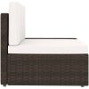 Loungegrupp för trädgården 4 delar konstrotting brun vidaXL – miniatyr 9