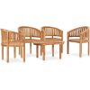 Loungegrupp för trädgården 5 delar bananformad massivt teakträ vidaXL 90 x 50 x 45 cm – miniatyr 3