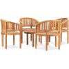 Loungegrupp för trädgården 5 delar bananformad massivt teakträ vidaXL 90 x 50 x 45 cm – miniatyr 4