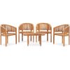 Loungegrupp för trädgården 5 delar bananformad massivt teakträ vidaXL 90 x 50 x 45 cm – miniatyr 1