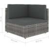Loungegrupp för trädgården 5 delar grå konstrotting vidaXL – miniatyr 11