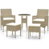 Loungegrupp för trädgården 5 delar konstrotting beige vidaXL – miniatyr 2