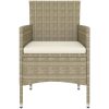 Loungegrupp för trädgården 5 delar konstrotting beige vidaXL – miniatyr 4
