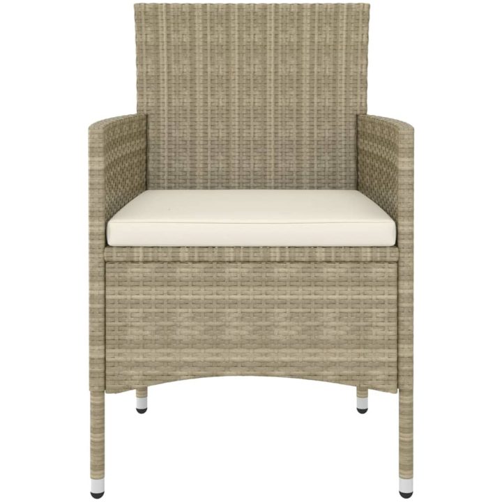 Loungegrupp för trädgården 5 delar konstrotting beige vidaXL – bild 4