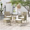 Loungegrupp för trädgården 5 delar konstrotting beige vidaXL – miniatyr 1
