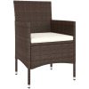 Loungegrupp för trädgården 5 delar konstrotting brun vidaXL – miniatyr 3