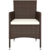 Loungegrupp för trädgården 5 delar konstrotting brun vidaXL – miniatyr 4
