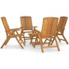 Loungegrupp för trädgården 5 delar massiv teak vidaXL – miniatyr 2