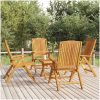 Loungegrupp för trädgården 5 delar massiv teak vidaXL – miniatyr 1