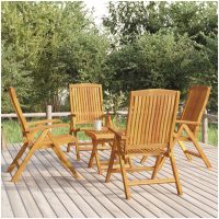 Loungegrupp för trädgården 5 delar massiv teak vidaXL