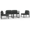 Loungegrupp för trädgården 5 delar med dynor aluminium antracit vidaXL – miniatyr 2