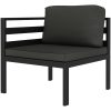 Loungegrupp för trädgården 5 delar med dynor aluminium antracit vidaXL – miniatyr 7
