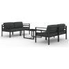 Loungegrupp för trädgården 5delar med dynor aluminium antracit vidaXL – miniatyr 2