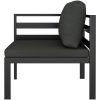 Loungegrupp för trädgården 5delar med dynor aluminium antracit vidaXL – miniatyr 4