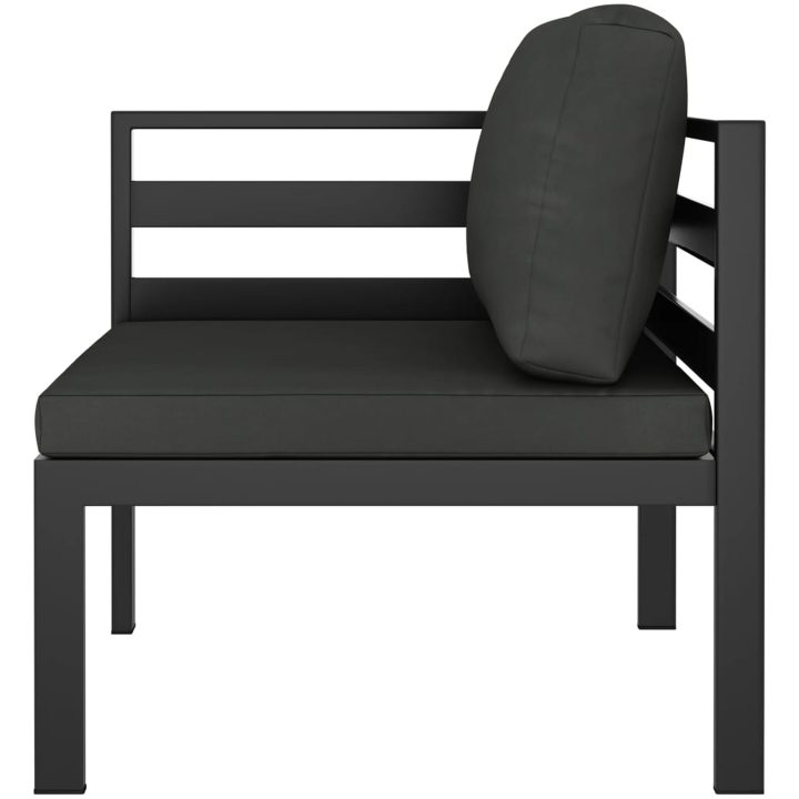 Loungegrupp för trädgården 5delar med dynor aluminium antracit vidaXL – bild 4