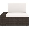 Loungegrupp för trädgården 6 delar konstrotting brun vidaXL – miniatyr 11