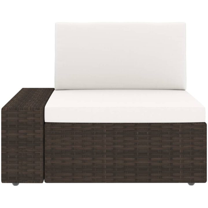 Loungegrupp för trädgården 6 delar konstrotting brun vidaXL – bild 11
