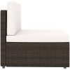 Loungegrupp för trädgården 6 delar konstrotting brun vidaXL – miniatyr 4