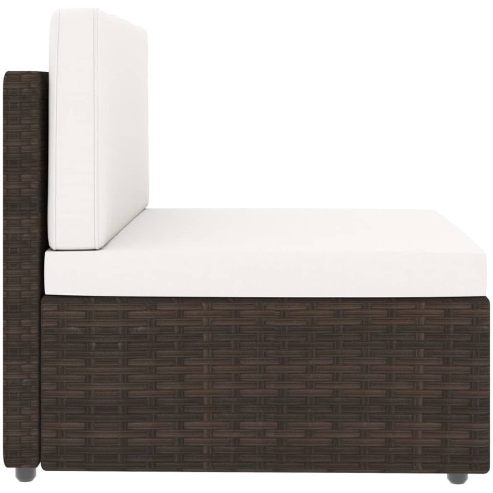 Loungegrupp för trädgården 6 delar konstrotting brun vidaXL – bild 4
