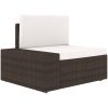 Loungegrupp för trädgården 6 delar konstrotting brun vidaXL – miniatyr 10