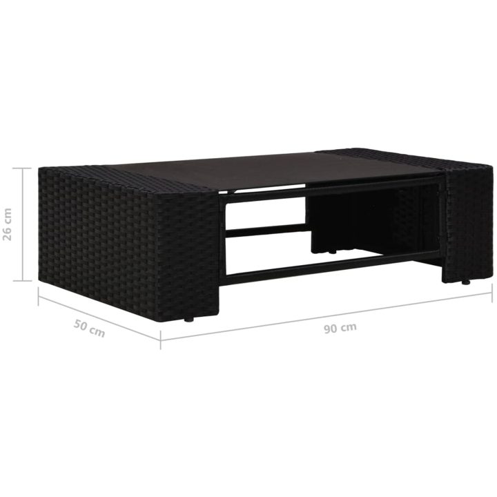 Loungegrupp för trädgården 6 delar konstrotting svart vidaXL – bild 11