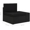 Loungegrupp för trädgården 6 delar konstrotting svart vidaXL – miniatyr 12