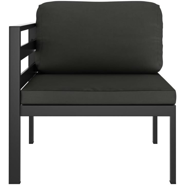 Loungegrupp för trädgården 6 delar med dynor aluminium antracit vidaXL – bild 5