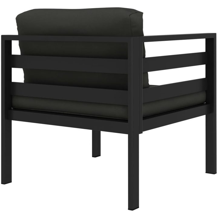Loungegrupp för trädgården 6 delar med dynor aluminium antracit vidaXL – bild 7