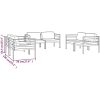 Loungegrupp för trädgården 6 delar med dynor aluminium antracit vidaXL – miniatyr 9