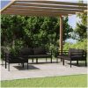 Loungegrupp för trädgården 6 delar med dynor aluminium antracit vidaXL – miniatyr 1