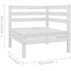 Loungegrupp för trädgården 6 delar vit massiv furu vidaXL – miniatyr 7