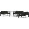 Loungegrupp för trädgården 7 delar med dynor aluminium antracit vidaXL – miniatyr 2