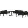 Loungegrupp för trädgården 7 delar med dynor aluminium antracit vidaXL – miniatyr 3
